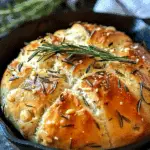 Rustic Garlic Rosemary Skillet Bread