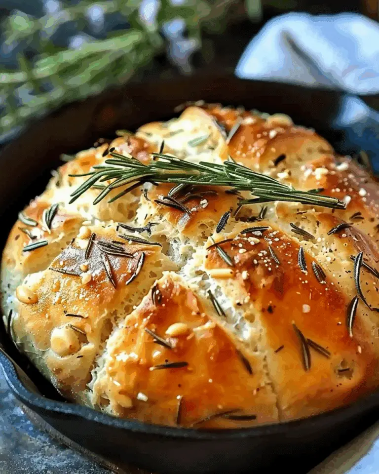 Rustic Garlic Rosemary Skillet Bread