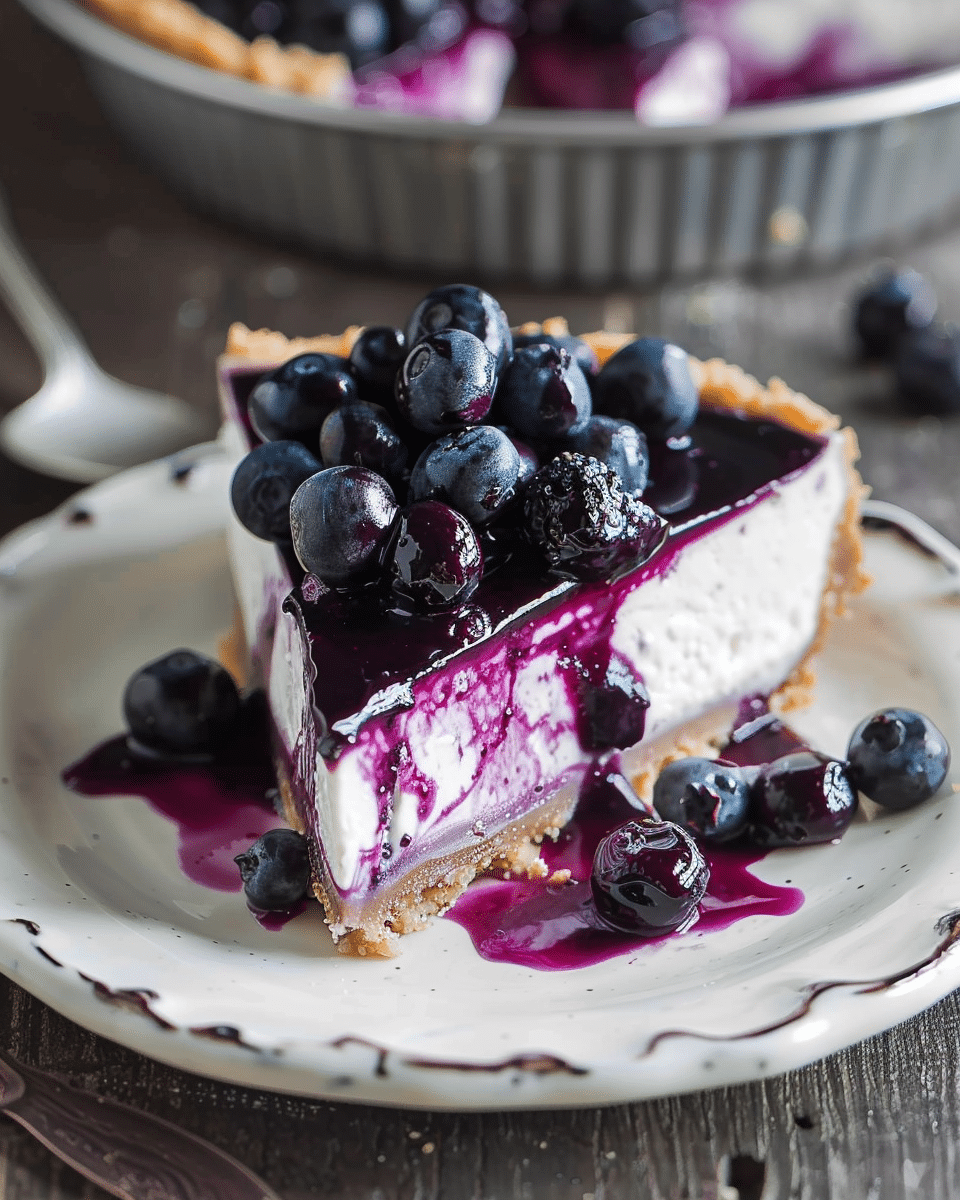 No‑Bake Blueberry Cheesecake
