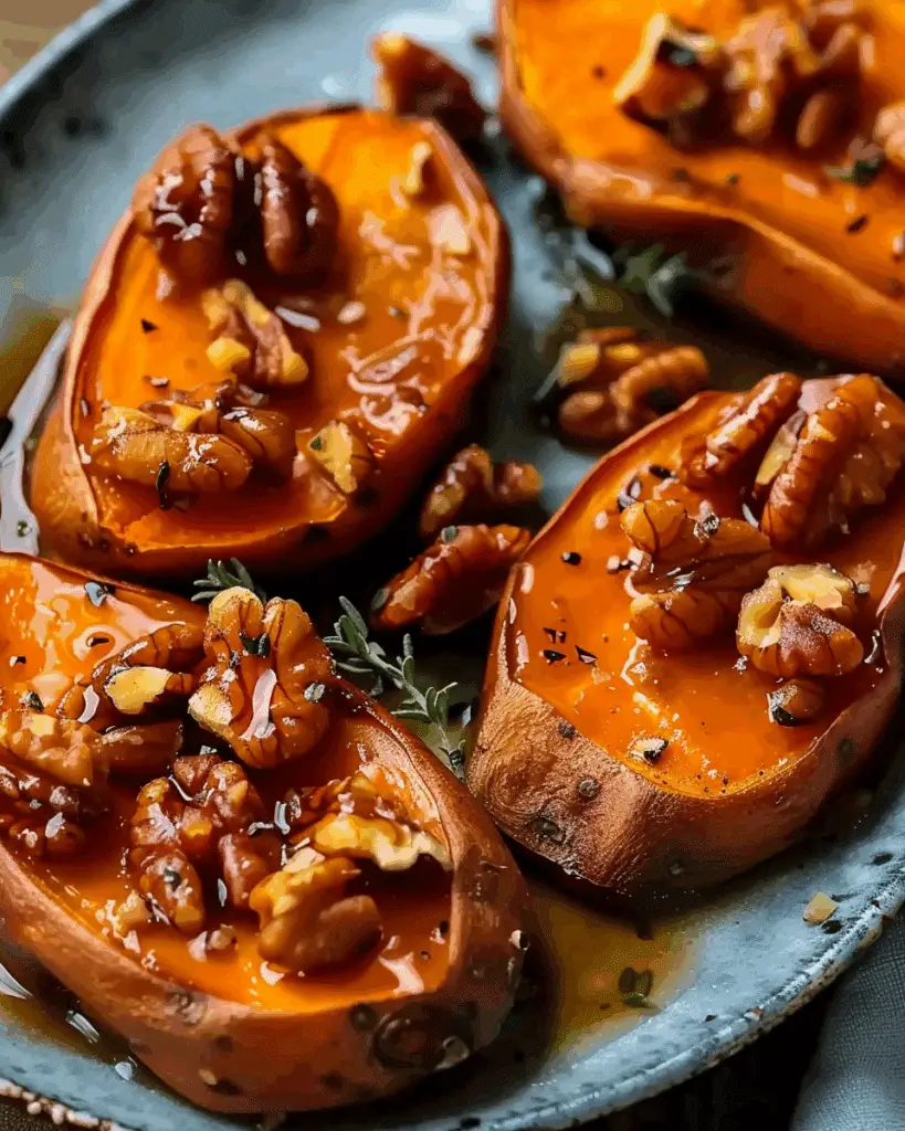 Maple Roasted Sweet Potatoes with Walnuts