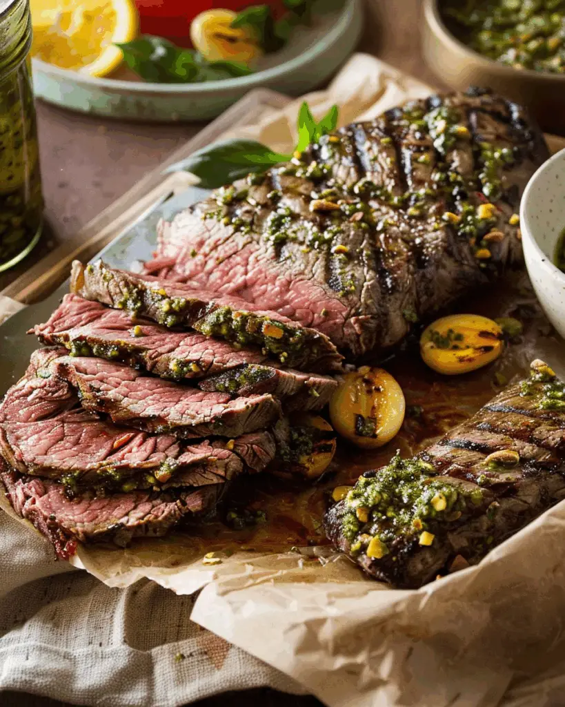Santa Maria Tri-Tip with Pistachio Pesto