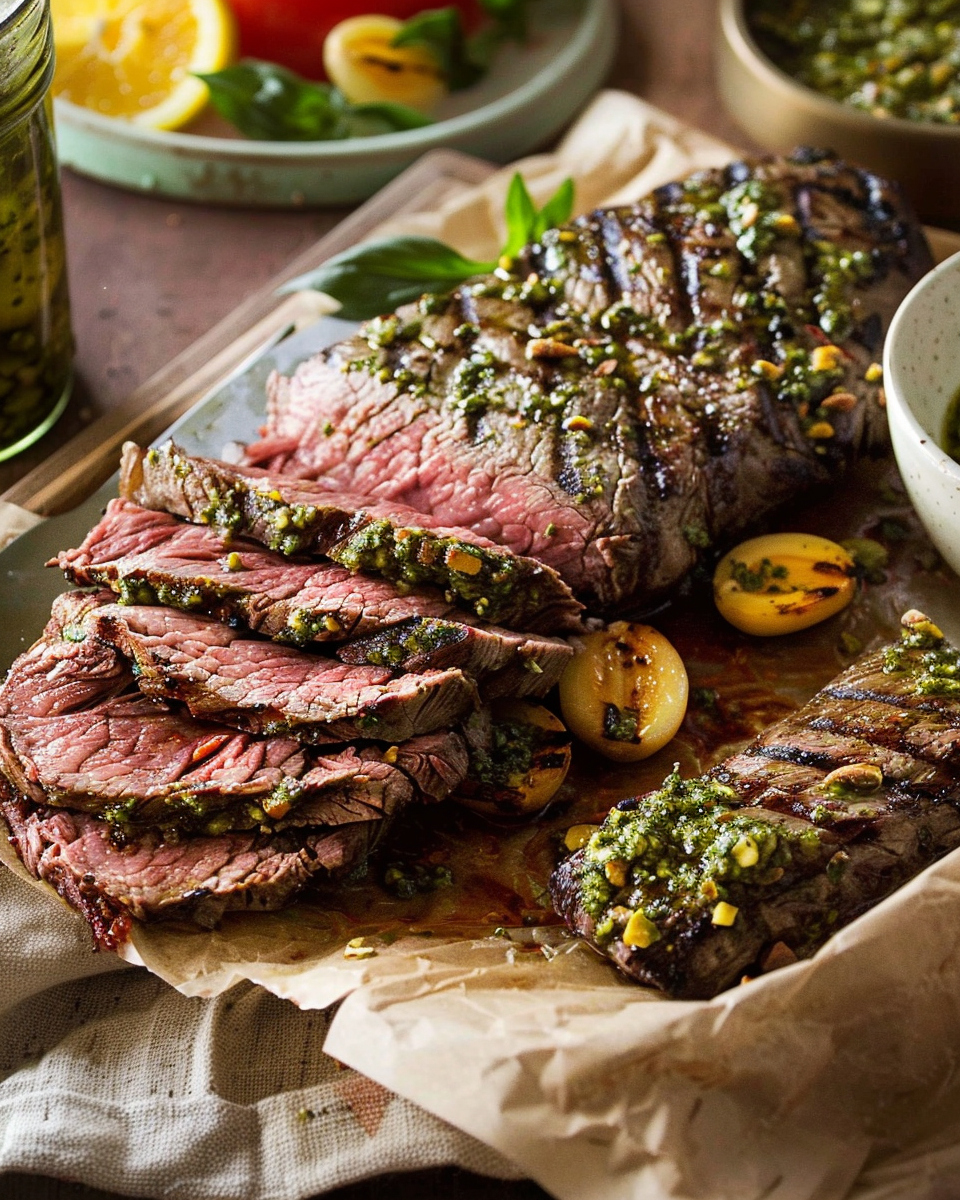 Santa Maria Tri-Tip with Pistachio Pesto