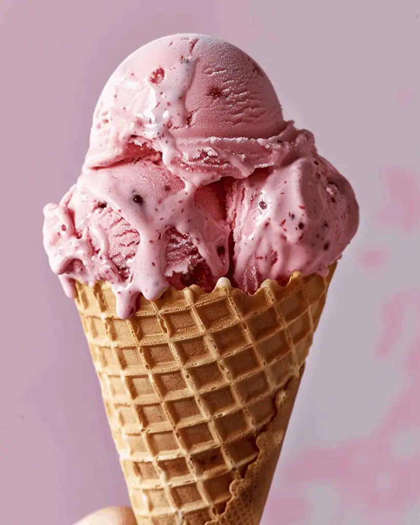 Strawberry Ice Cream Cone