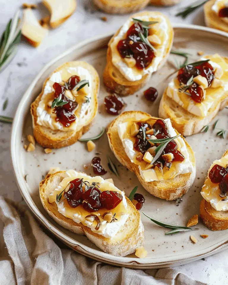 Easy and Quick Holiday Brie Crostini Appetizers