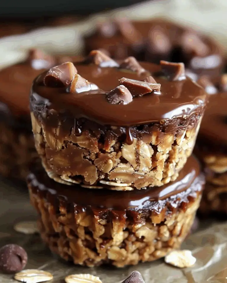 No-Bake Peanut Butter Oatmeal Brownie Cups