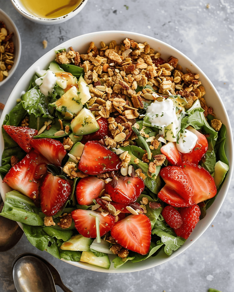 Strawberry Crunch Salad with Champagne Vinaigrette