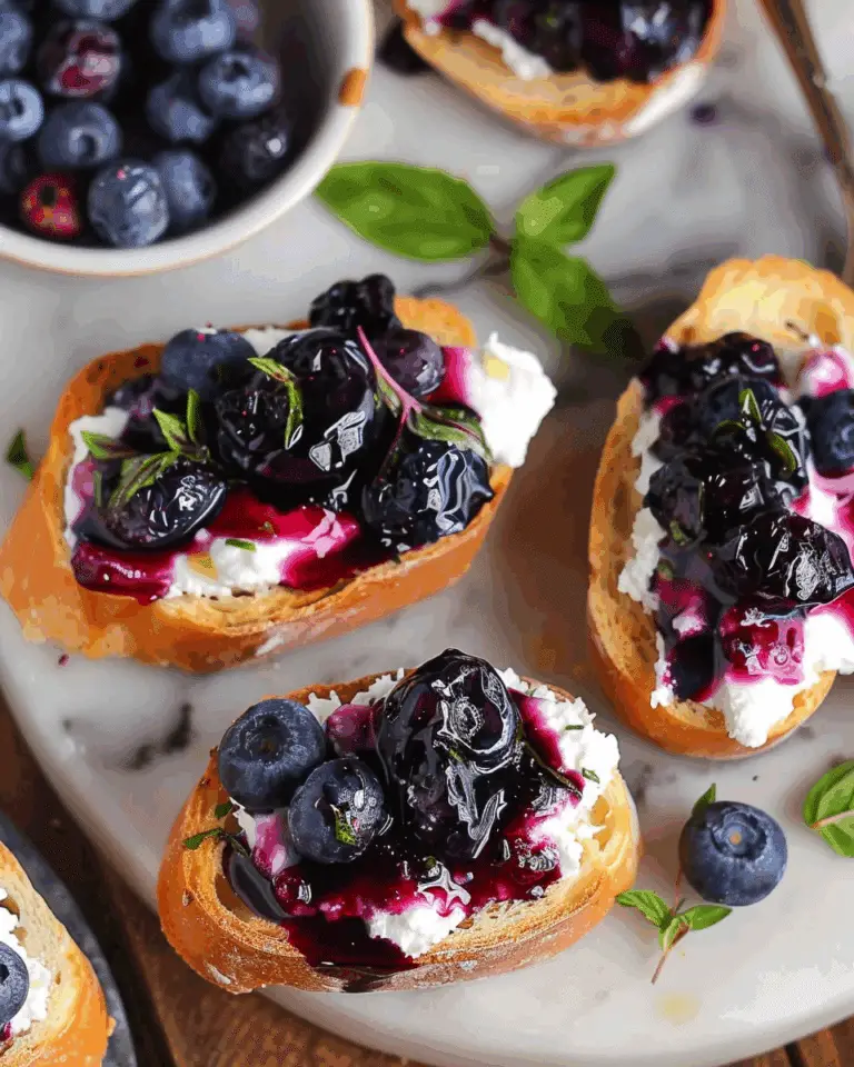 Blueberry and Goat Cheese Crostini Appetizer