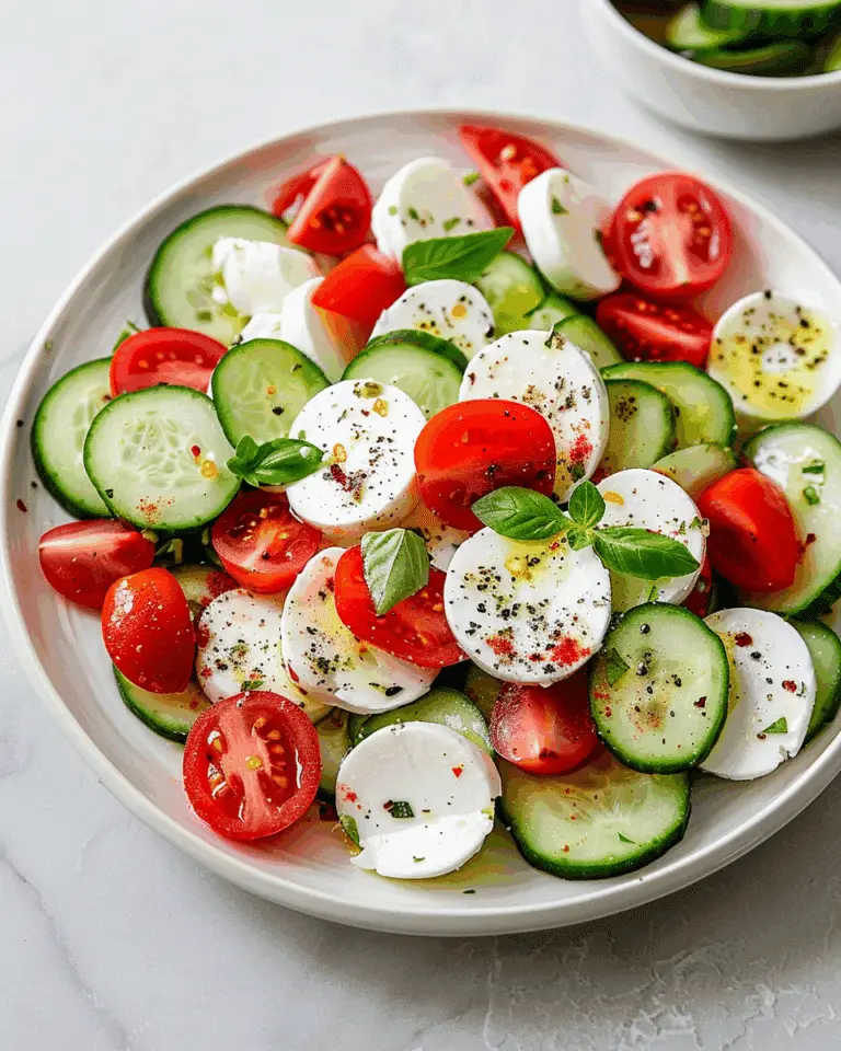 Fresh Cucumber Caprese Salad