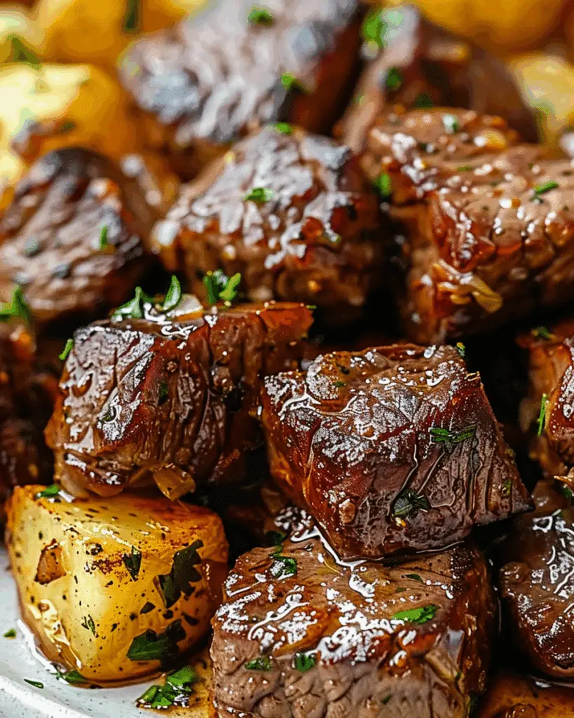Garlic Butter Steak Bites and Potatoes (Tender & Crispy!)