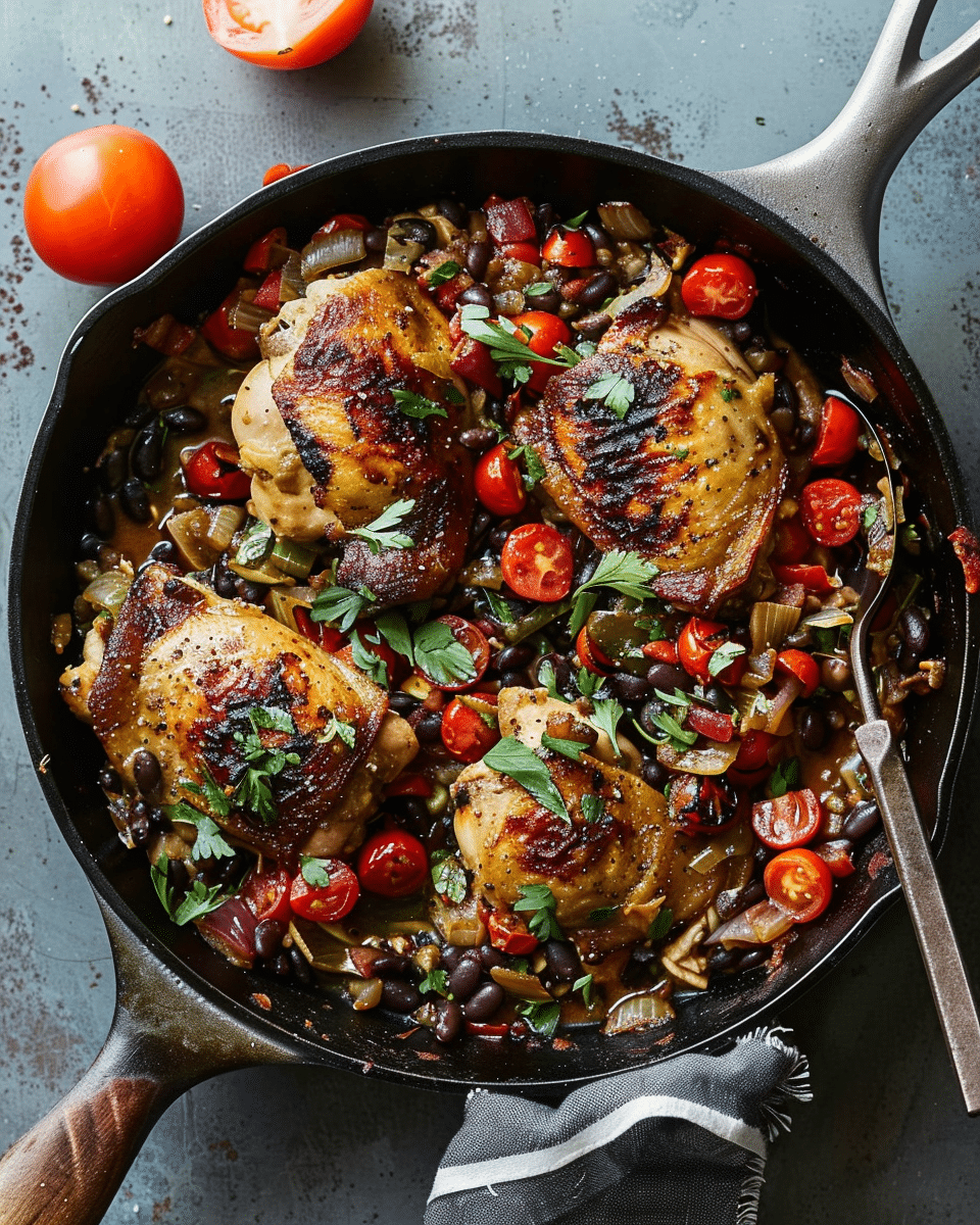 Skillet Chicken With Black Beans