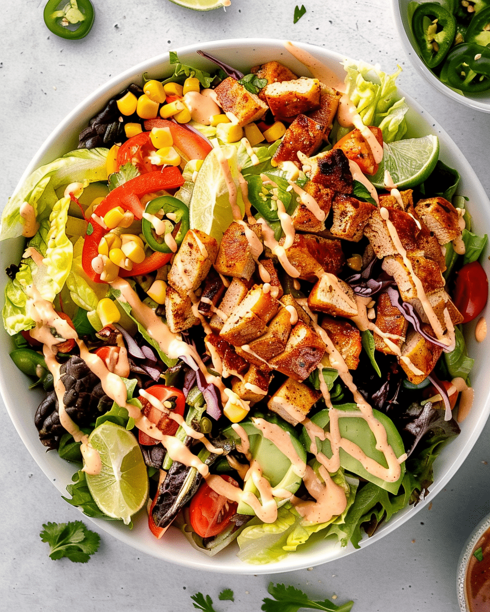 Spicy Southwest Salad (with Spicy Ranch Dressing)