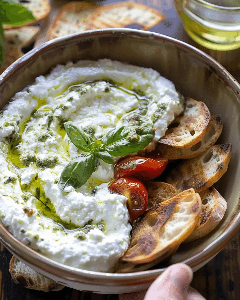 Burrata Pesto Dip with Yogurt 