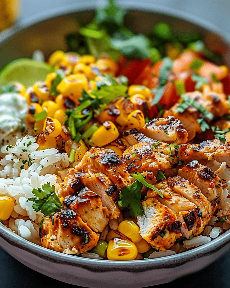 Street Corn Chicken Rice Bowl