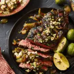 Lime-Marinated Flank Steak with Stuffed Poblano Peppers