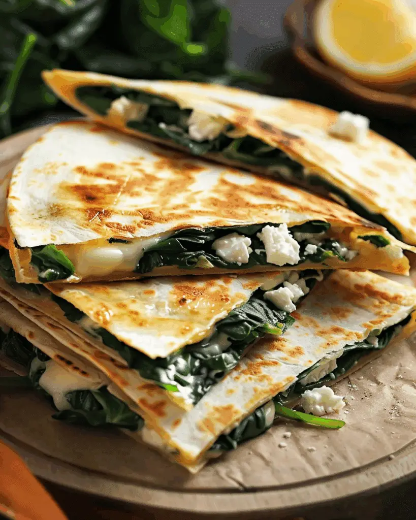 Spinach and Feta Quesadillas