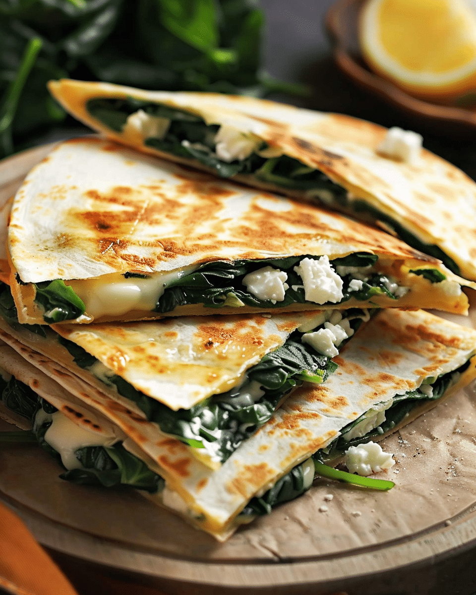 Spinach and Feta Quesadillas