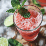 Watermelon Juice with Lime and Mint