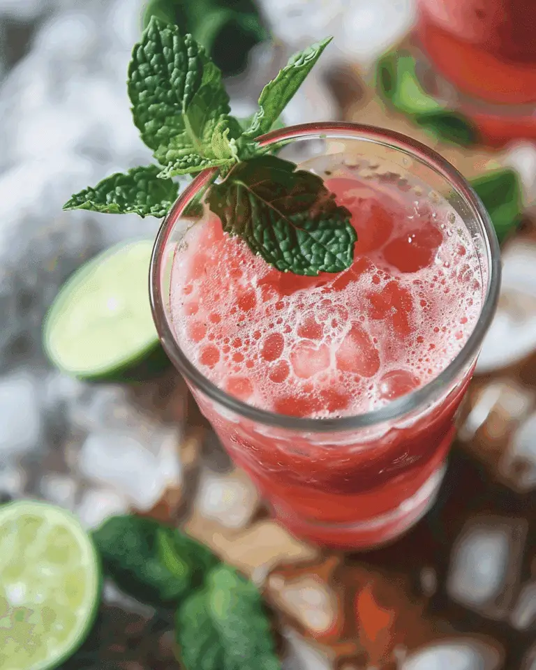 Watermelon Juice with Lime and Mint