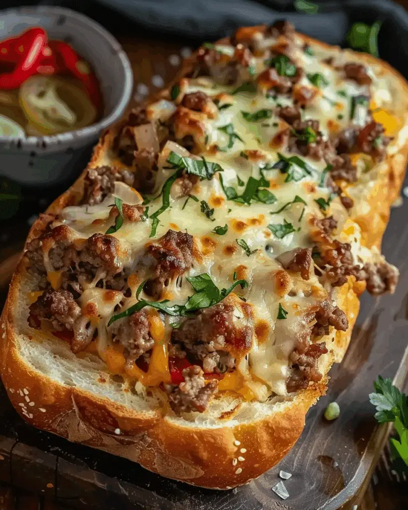 Cheesesteak Garlic Bread Loaf