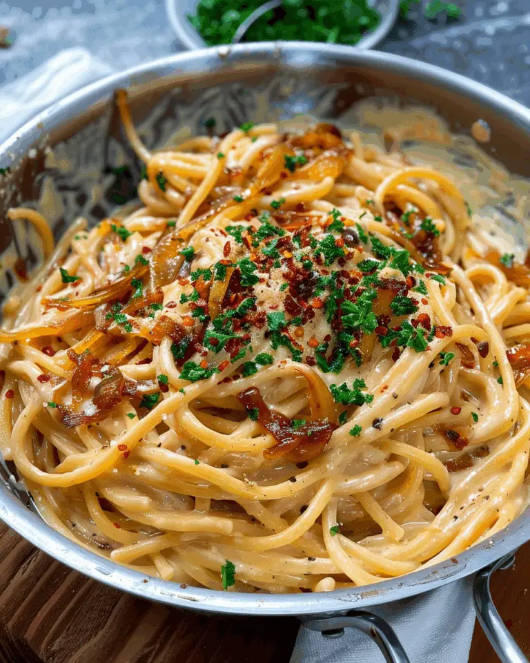Creamy Vegan Caramelized Onion Pasta