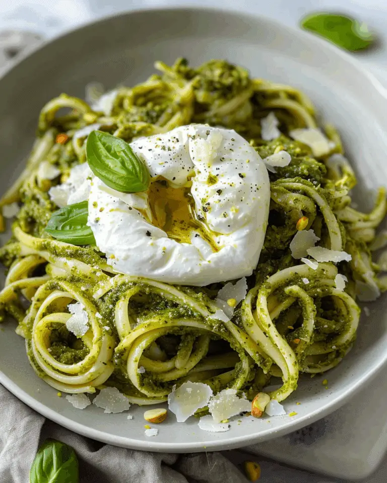 Pistachio Pesto Pasta with Burrata
