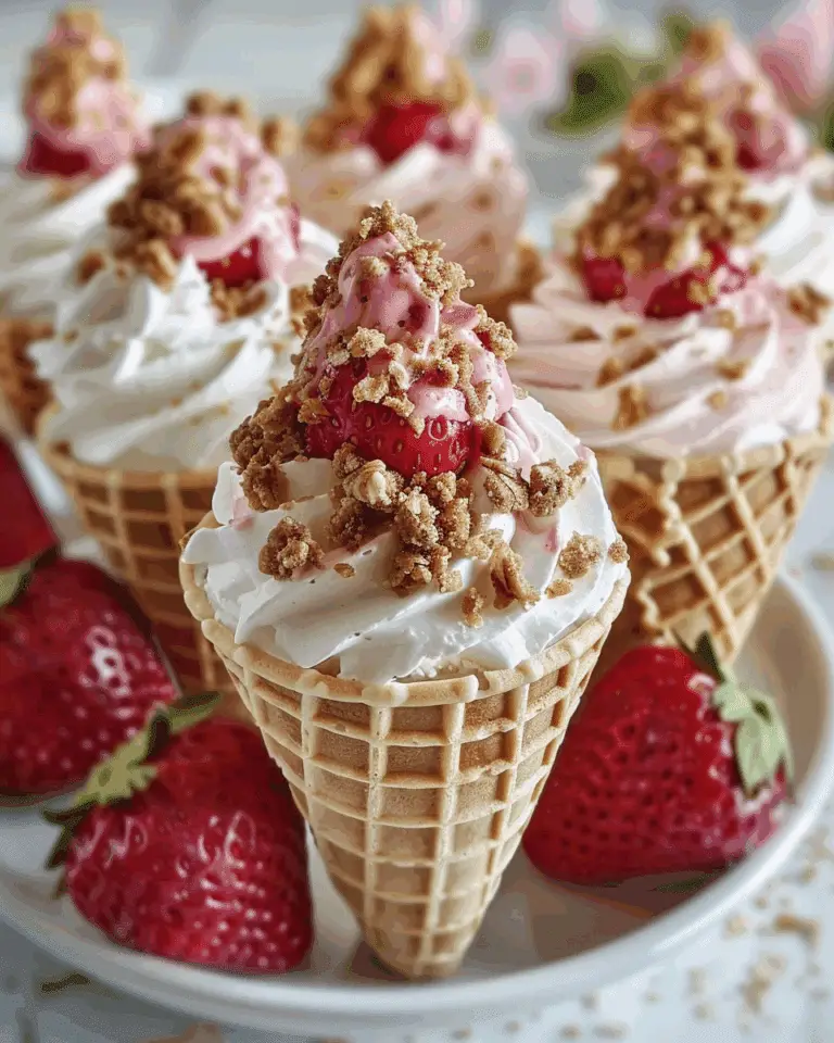 Strawberry Crunch Cheesecake Cones