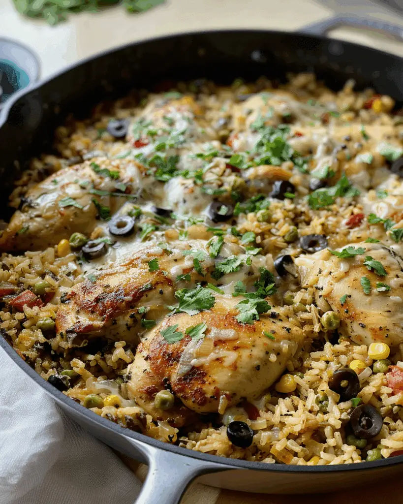 Salsa Verde Chicken & Rice Skillet