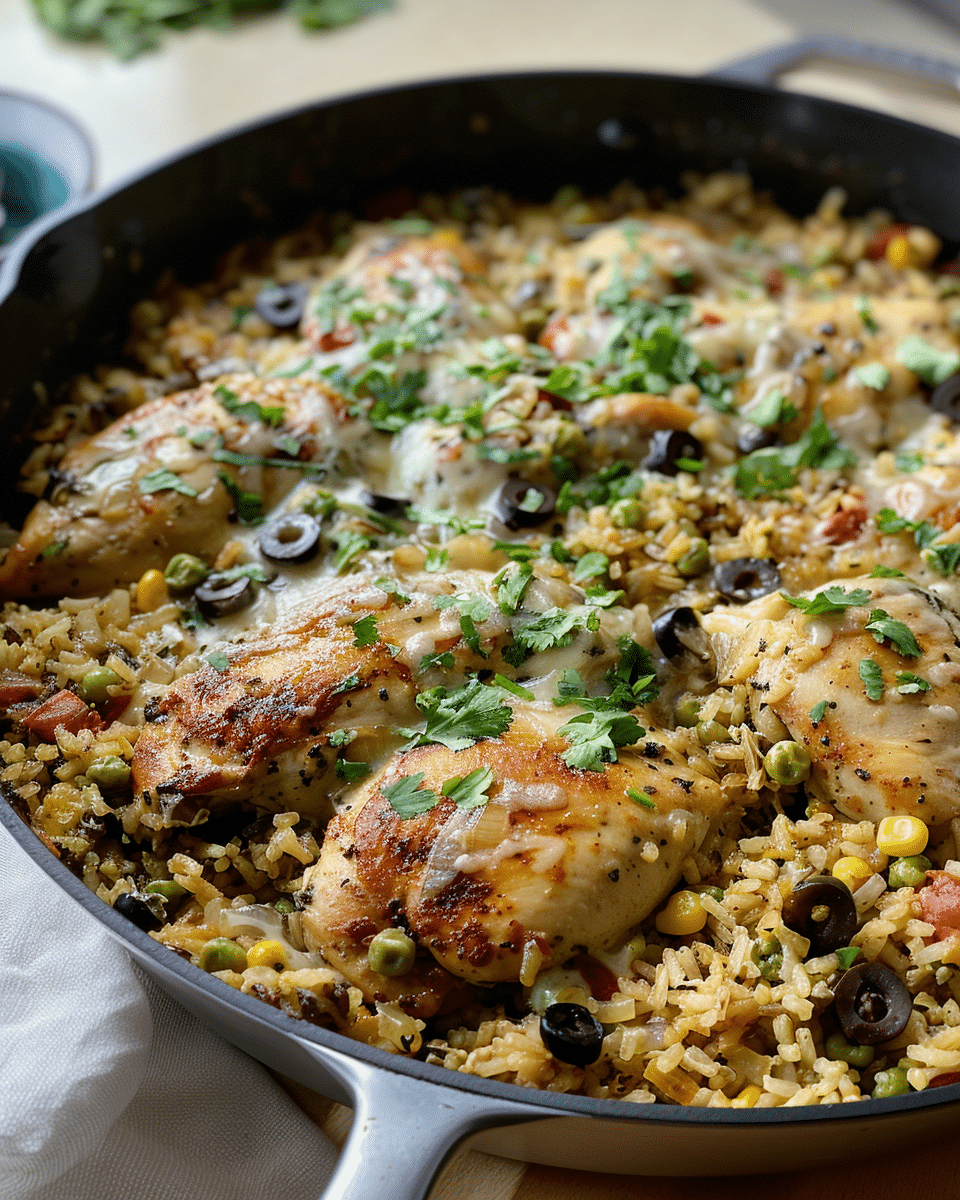 Salsa Verde Chicken & Rice Skillet