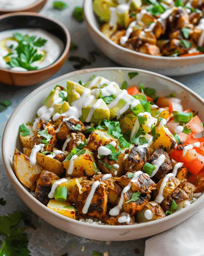 Chicken Shawarma Potato Bowls
