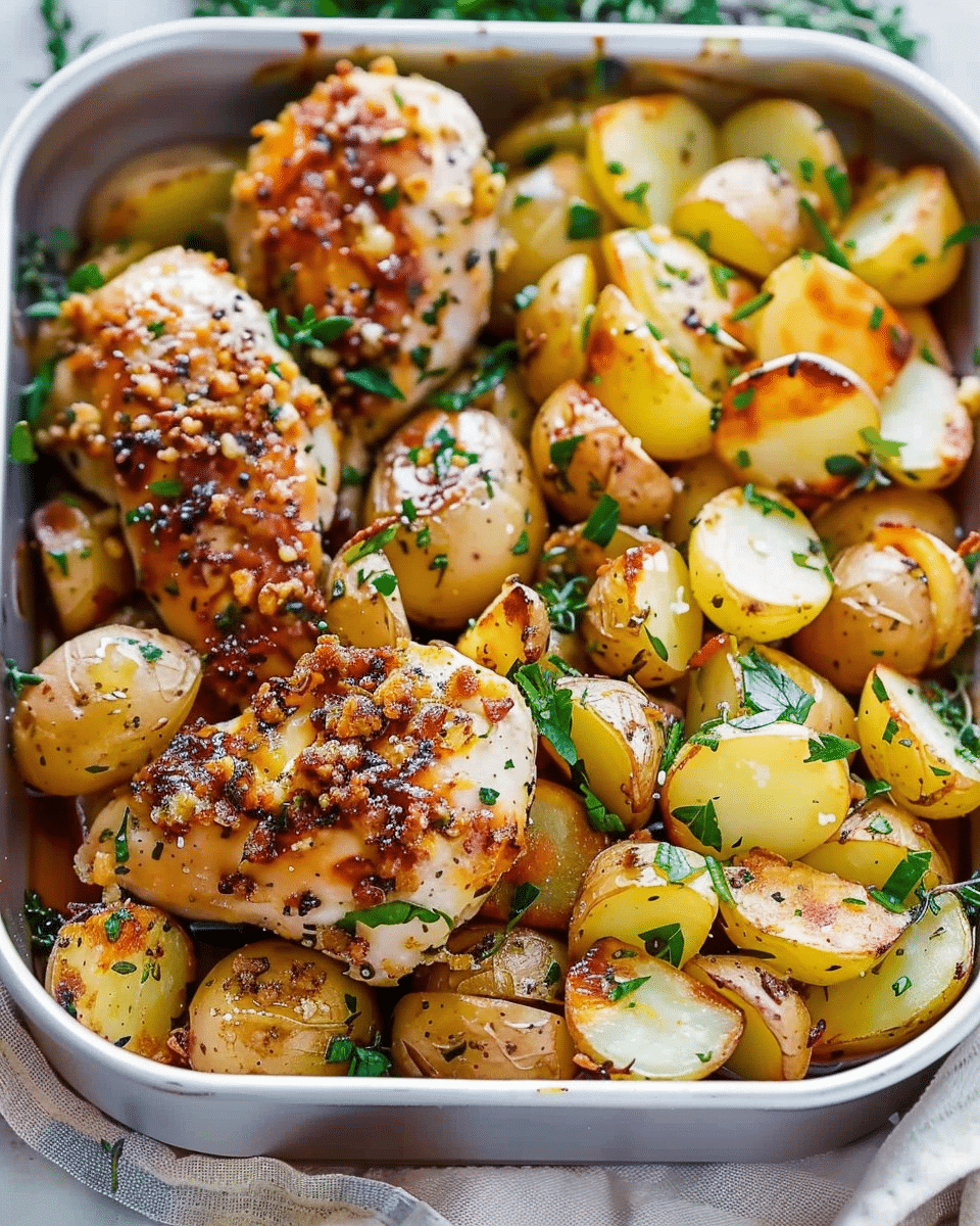 Garlic Parmesan Chicken Potatoes: A Simple Weeknight Dinner Recipe