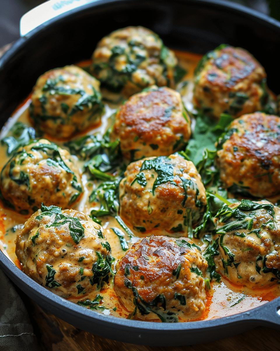 Creamy Spinach Turkey Meatballs Recipe