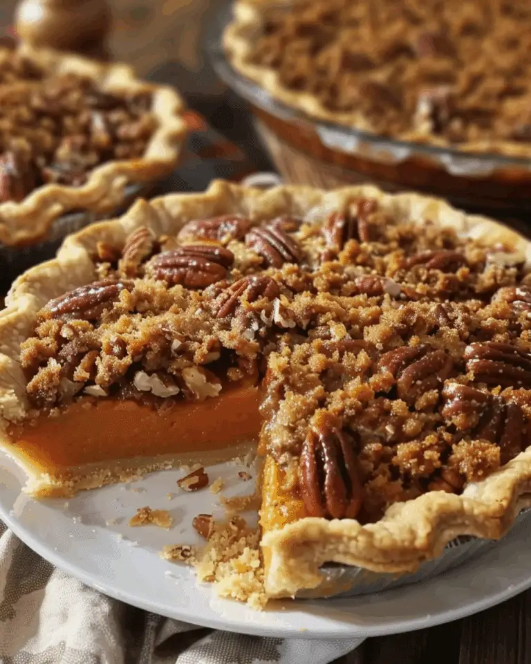 Sweet Potato Pie with Pecan Praline Crunch