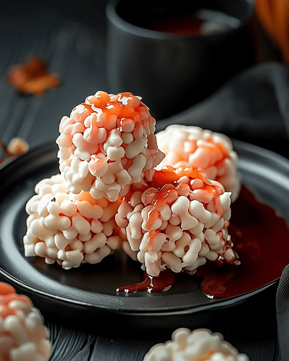 Marshmallow Rice Bubbles Halloween Brains Recipe