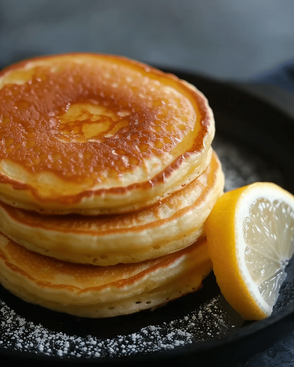 Fluffy Lemon Vanilla Butter Pancakes
