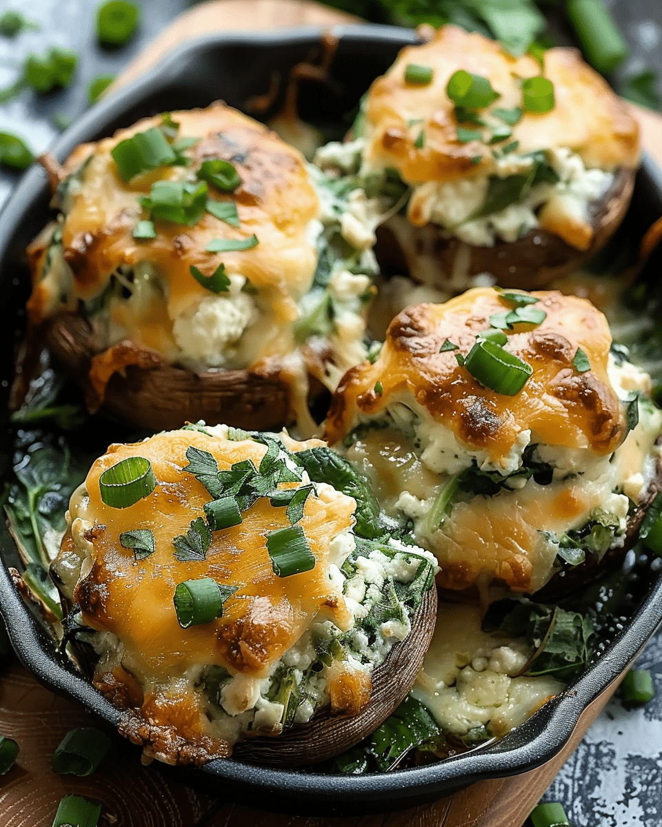 Slow Cooker Spinach and Ricotta Stuffed Mushrooms