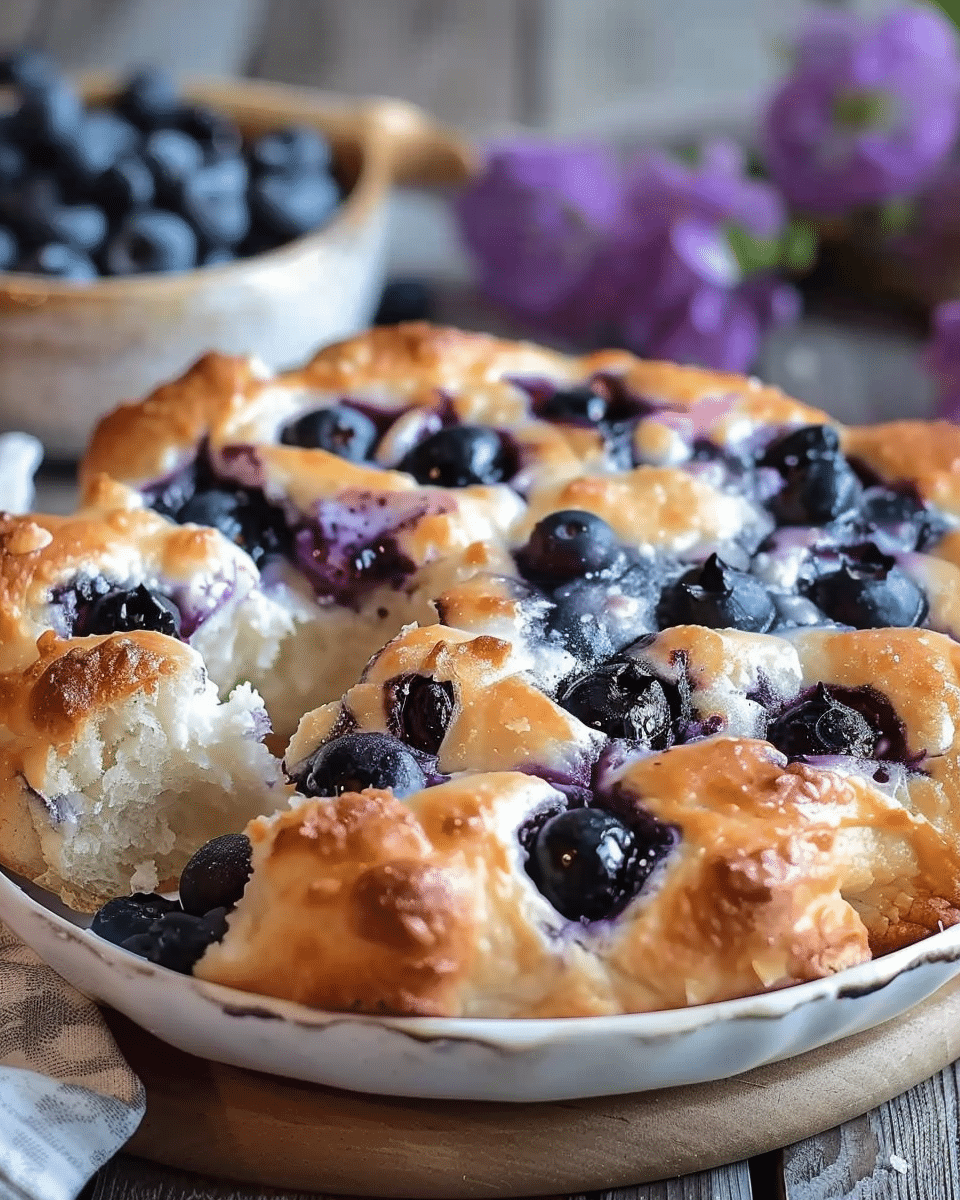 Fluffy Cottage Cheese Blueberry Cloud Bread