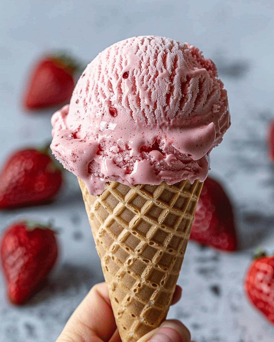 Strawberry Ice Cream Cone