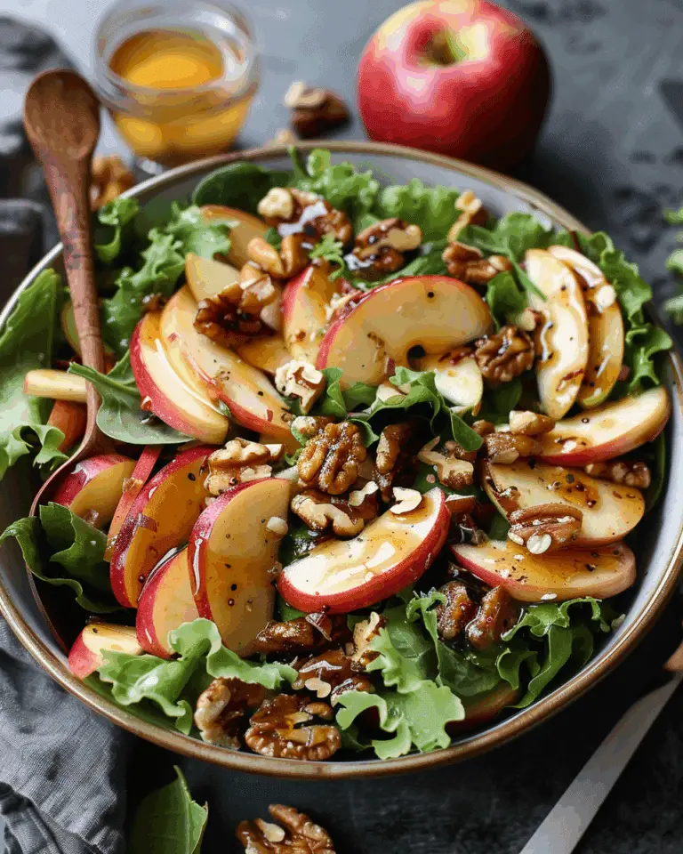 Warm Apple Walnut Salad with Maple Dressing