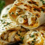 Cheesy Garlic Chicken Wraps