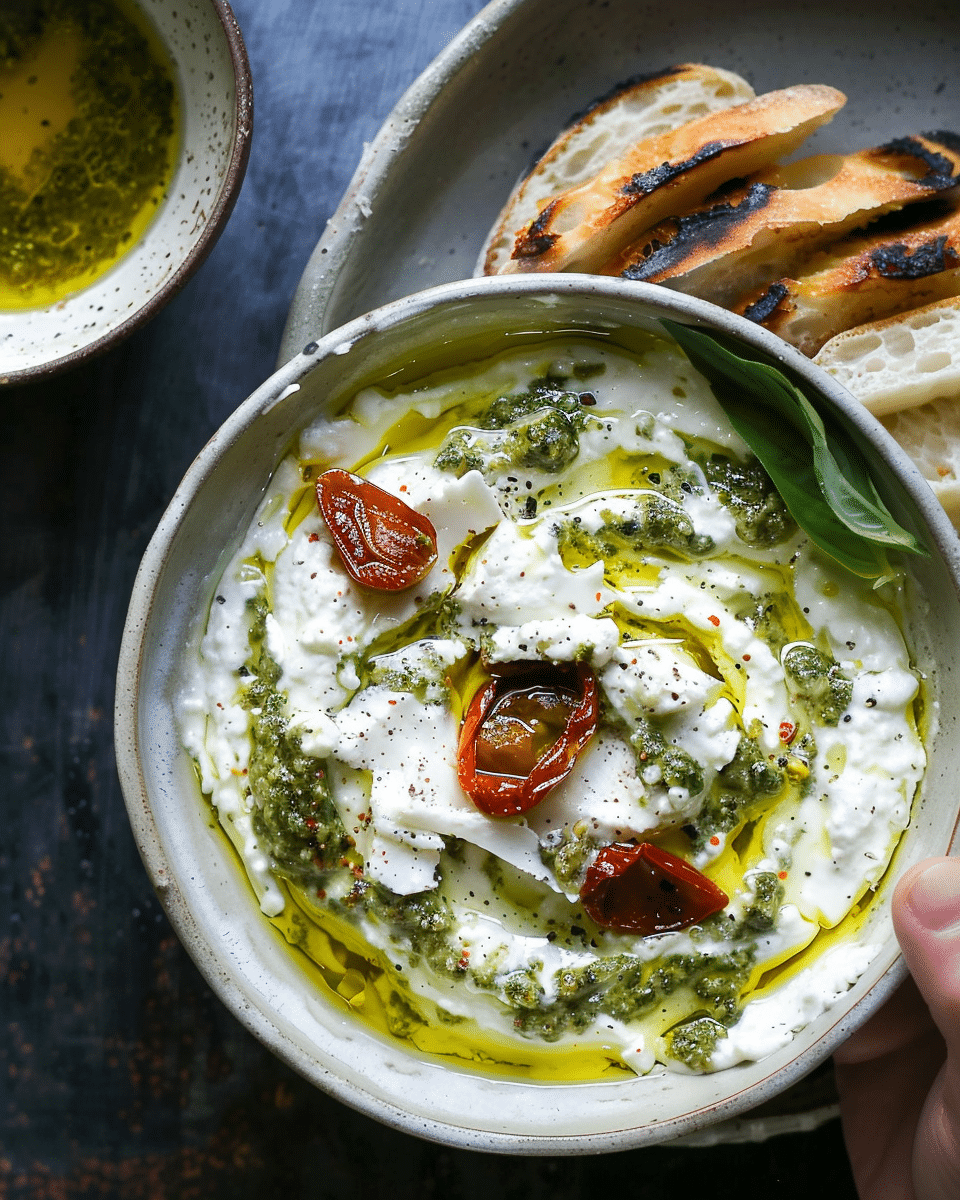 Burrata Pesto Dip with Yogurt 
