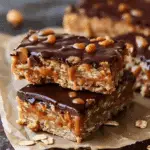 Healthy No‑Bake Peanut Butter Greek Yogurt Caramel Oat Bars