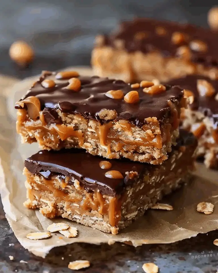 Healthy No‑Bake Peanut Butter Greek Yogurt Caramel Oat Bars