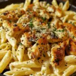 Creamy Velveeta Chicken Penne in Garlic Butter Parmesan Sauce