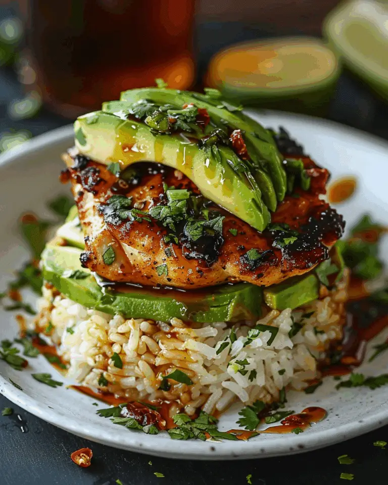 Easy Honey Lime Chicken with Avocado Rice Stacks
