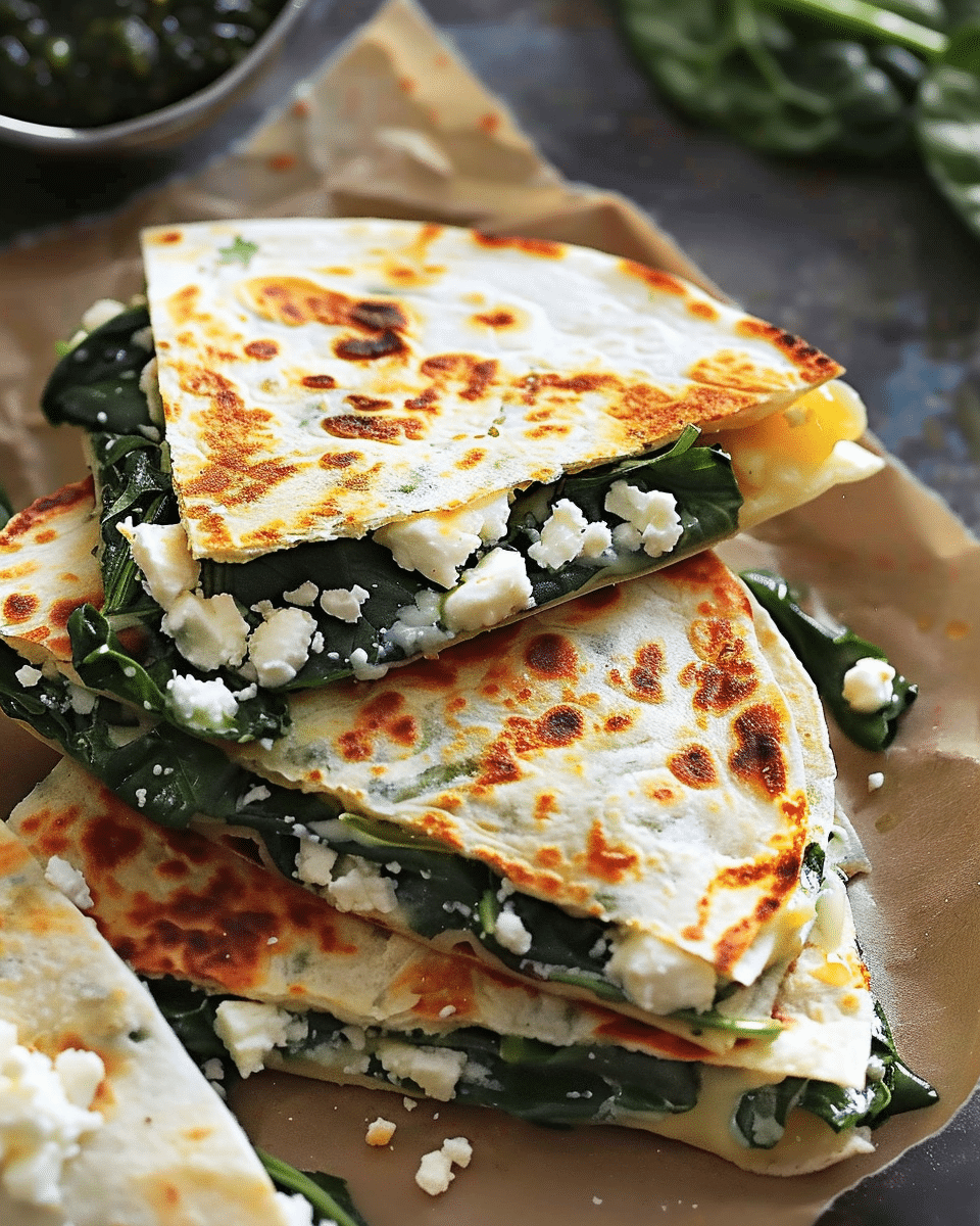 Spinach and Feta Quesadillas