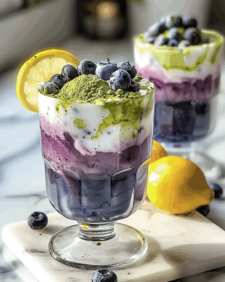 Blueberry Lemon Matcha Fizz