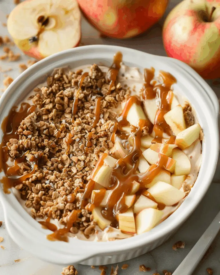 Cream Cheese Caramel Apple Dip with Toffee Bits