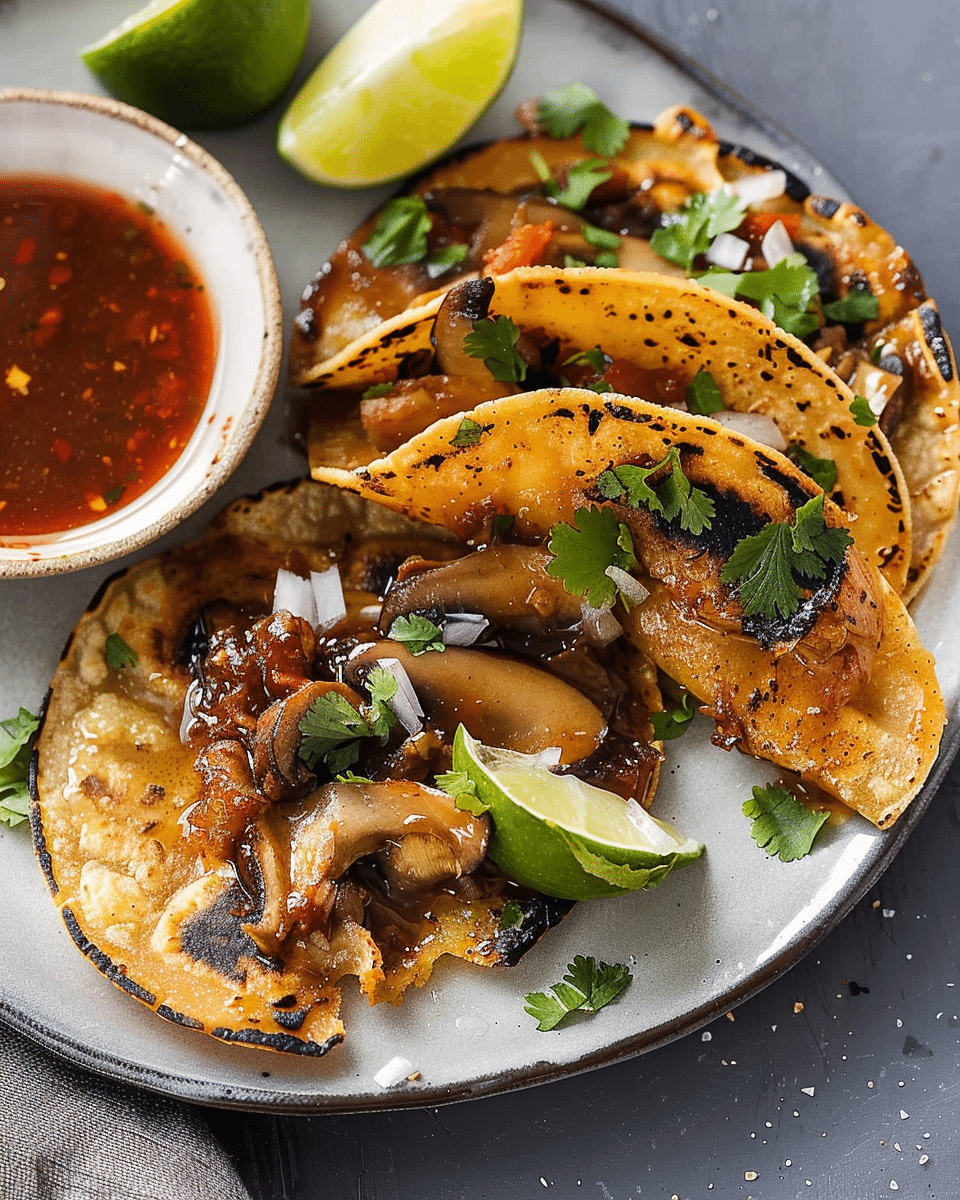 Mushroom Quesabirria Tacos