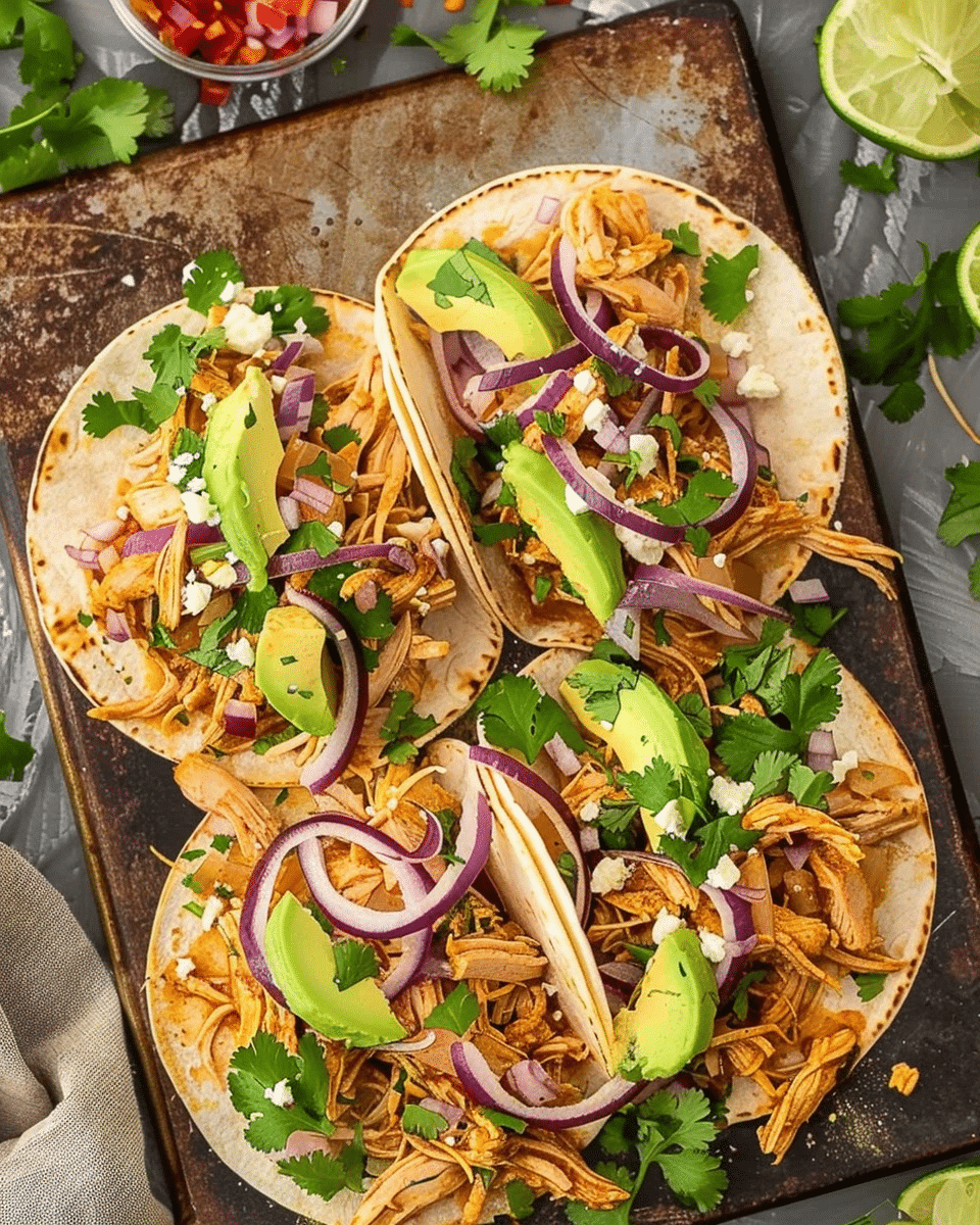 Healthy Crockpot Chicken Tacos