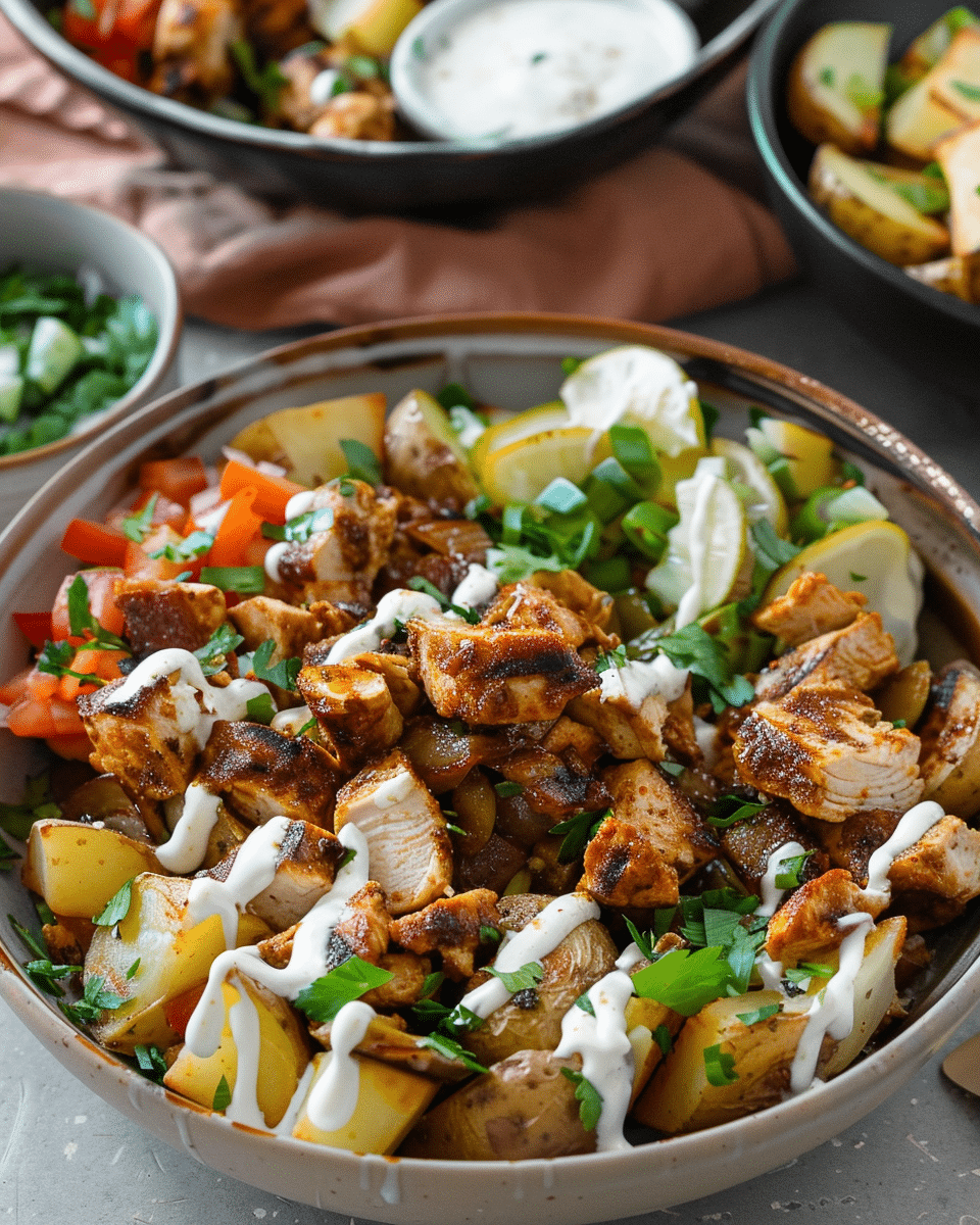 Chicken Shawarma Potato Bowls